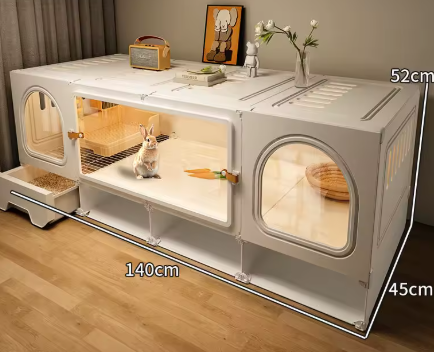 Rabbit Cage Family Villa Extra Large Luxury Transparent View